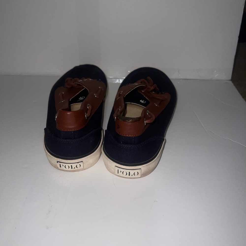 Men's Brown and Navy Casual Boat Shoes Polo - Picture 2 of 4